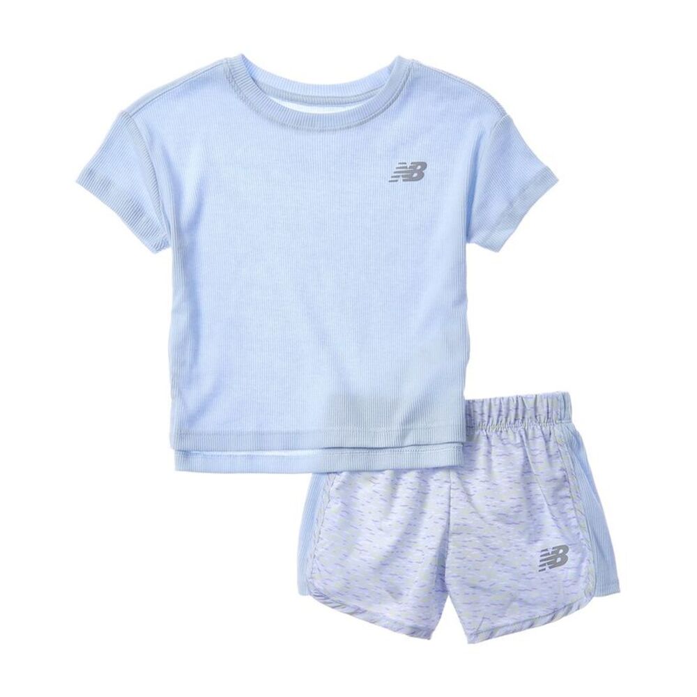 New Balance Girls  2Pc T-Shirt & Woven Short Set, Pink